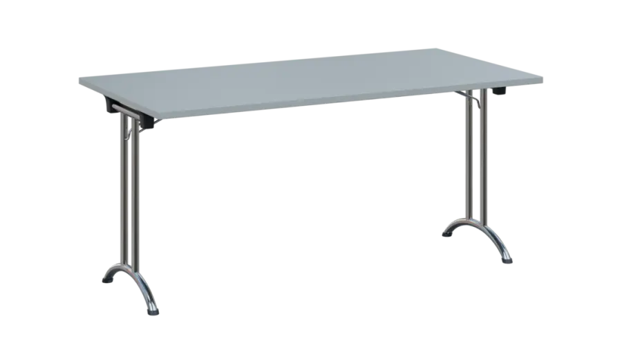 SLC 160 chrom skládací jednací stůl 1600x800, deska 25 mm, podnož chrom, deska šedá